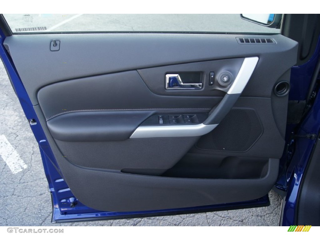 2013 Ford Edge SEL SEL Appearance Charcoal Black/Gray Alcantara Door Panel Photo #64810384
