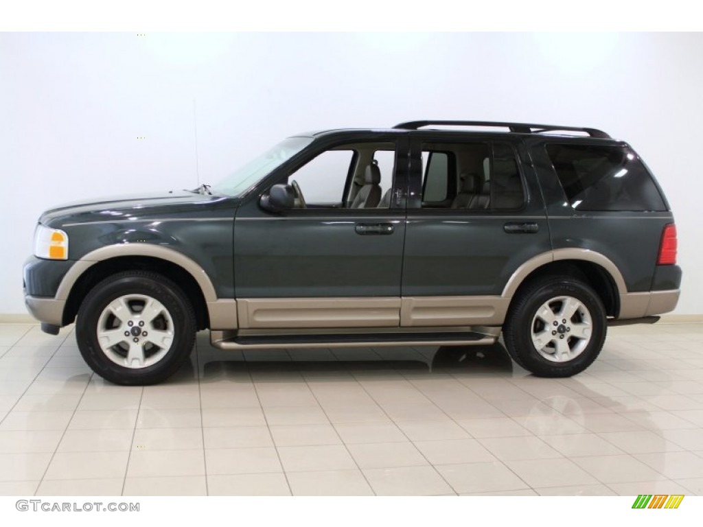 2003 Explorer Eddie Bauer 4x4 - Aspen Green Metallic / Medium Parchment Beige photo #4