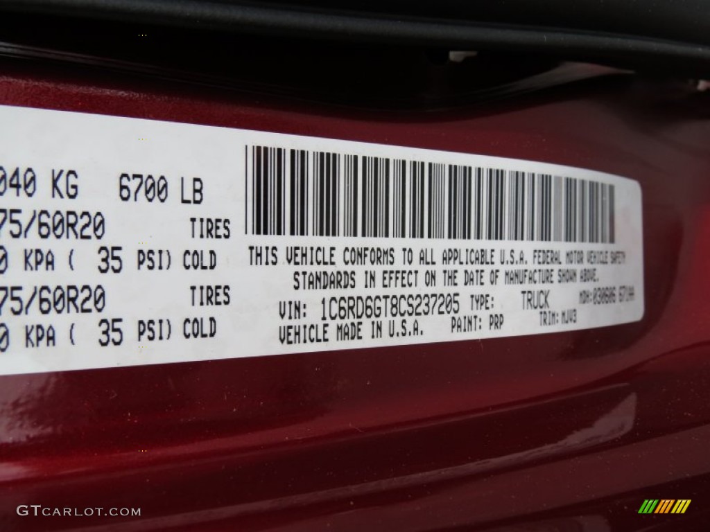 2012 Ram 1500 Big Horn Quad Cab - Deep Cherry Red Crystal Pearl / Dark Slate Gray/Medium Graystone photo #13