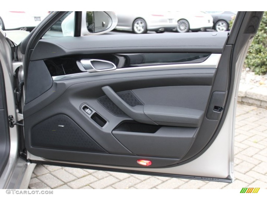 2012 Porsche Panamera S Hybrid Black Door Panel Photo #64815113