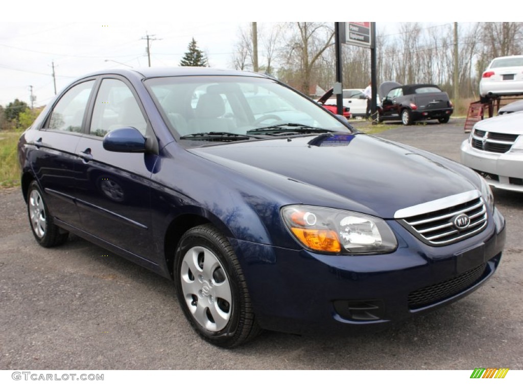 2009 Spectra EX Sedan - Deep Ocean Blue Metallic / Gray photo #17