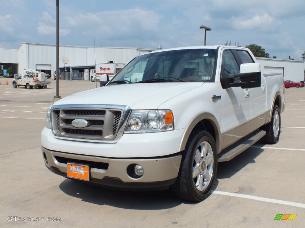 2007 F150 King Ranch SuperCrew - Oxford White / Castano Brown Leather photo #9