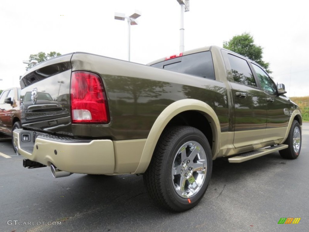 2012 Ram 1500 Laramie Longhorn Crew Cab - Sagebrush Pearl / Light Pebble Beige/Bark Brown photo #3