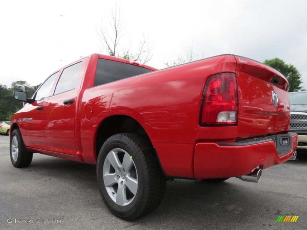 2012 Ram 1500 Express Crew Cab - Flame Red / Dark Slate Gray/Medium Graystone photo #2