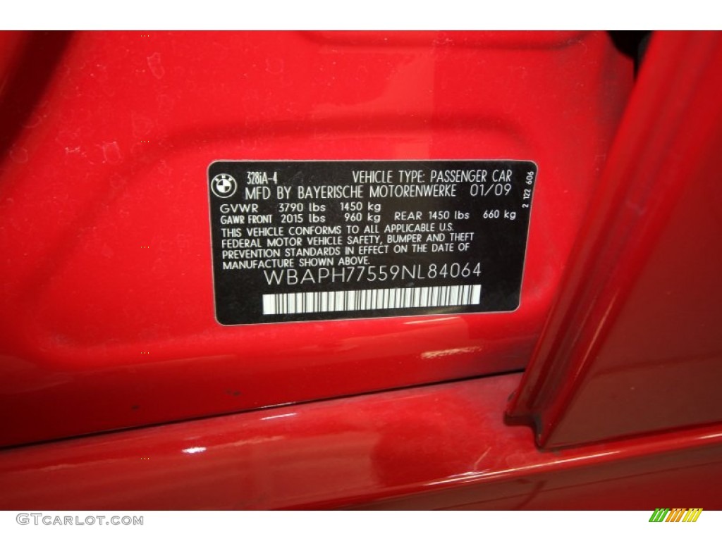 2009 3 Series 328i Sedan - Crimson Red / Black photo #9