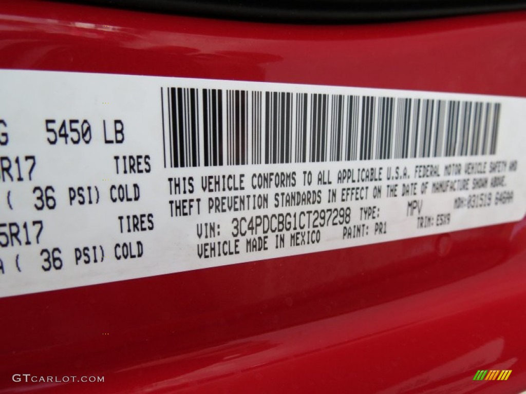 2012 Journey Color Code PR1 for Bright Red Photo #64826125