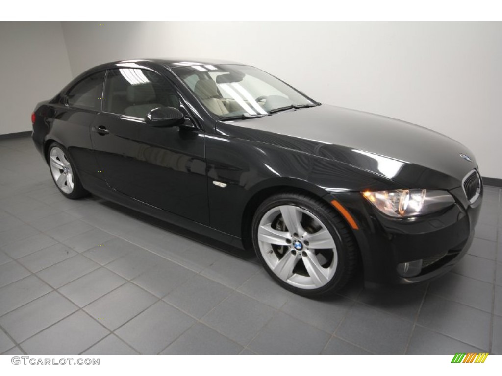 2009 3 Series 335i Coupe - Black Sapphire Metallic / Cream Beige Dakota Leather photo #5