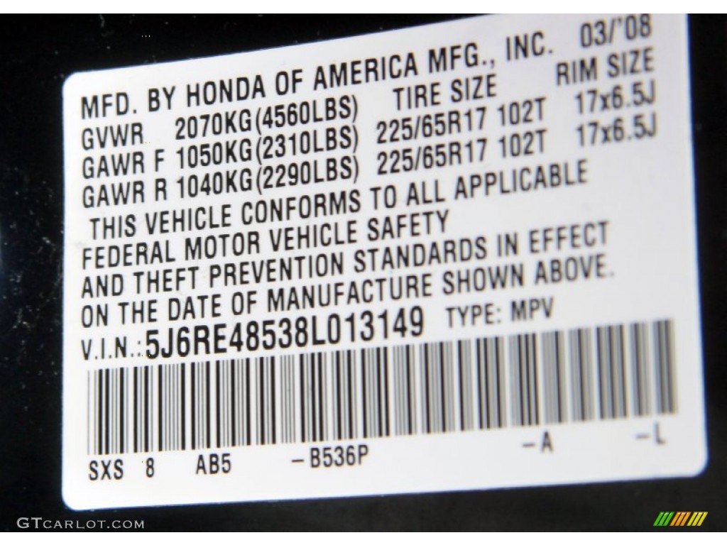 2008 CR-V EX 4WD - Royal Blue Pearl / Black photo #13