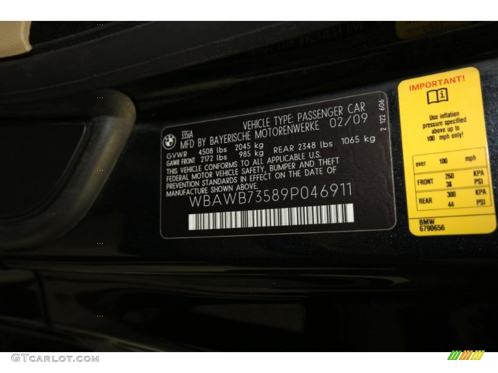 2009 3 Series 335i Coupe - Black Sapphire Metallic / Cream Beige Dakota Leather photo #9