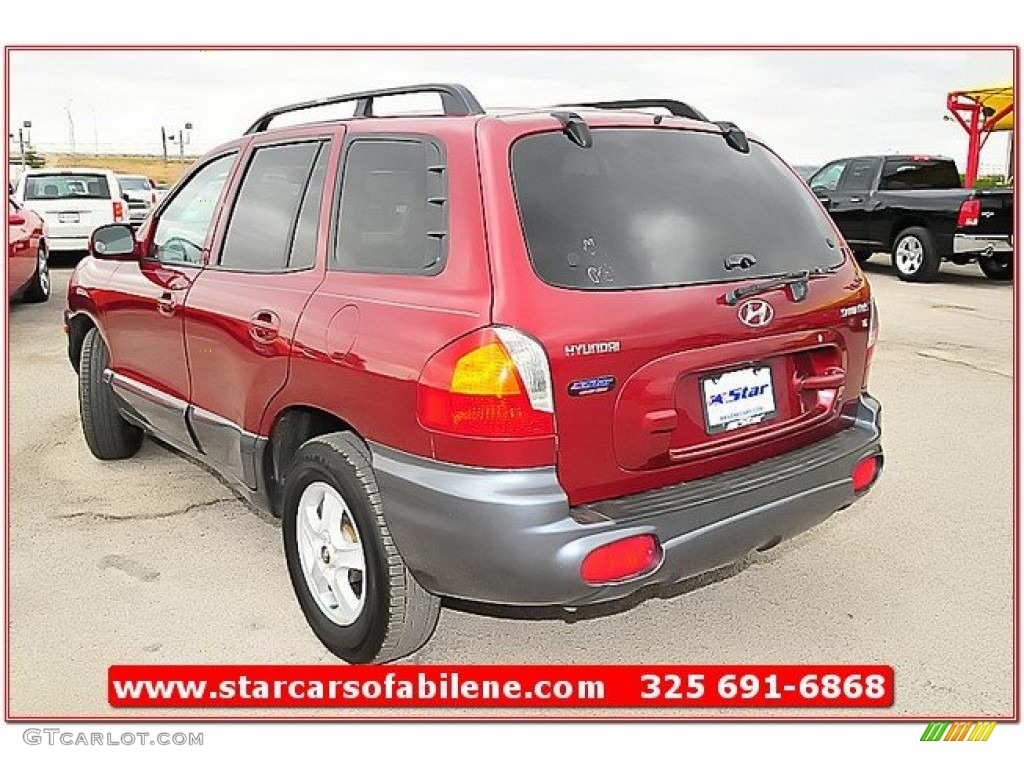 2004 Santa Fe GLS - Merlot Red / Beige photo #3