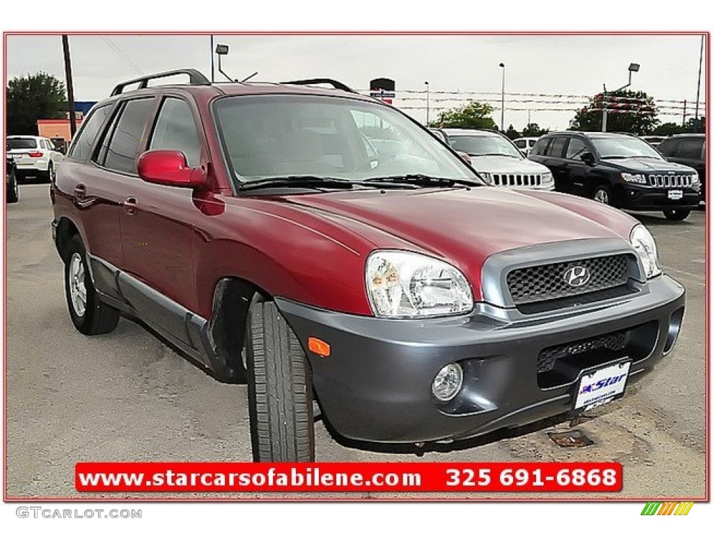 2004 Santa Fe GLS - Merlot Red / Beige photo #8