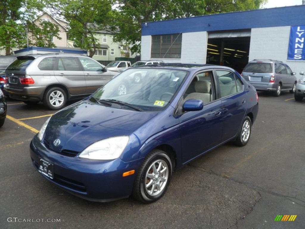 2002 Prius Hybrid - Brilliant Blue Pearl / Gray photo #3