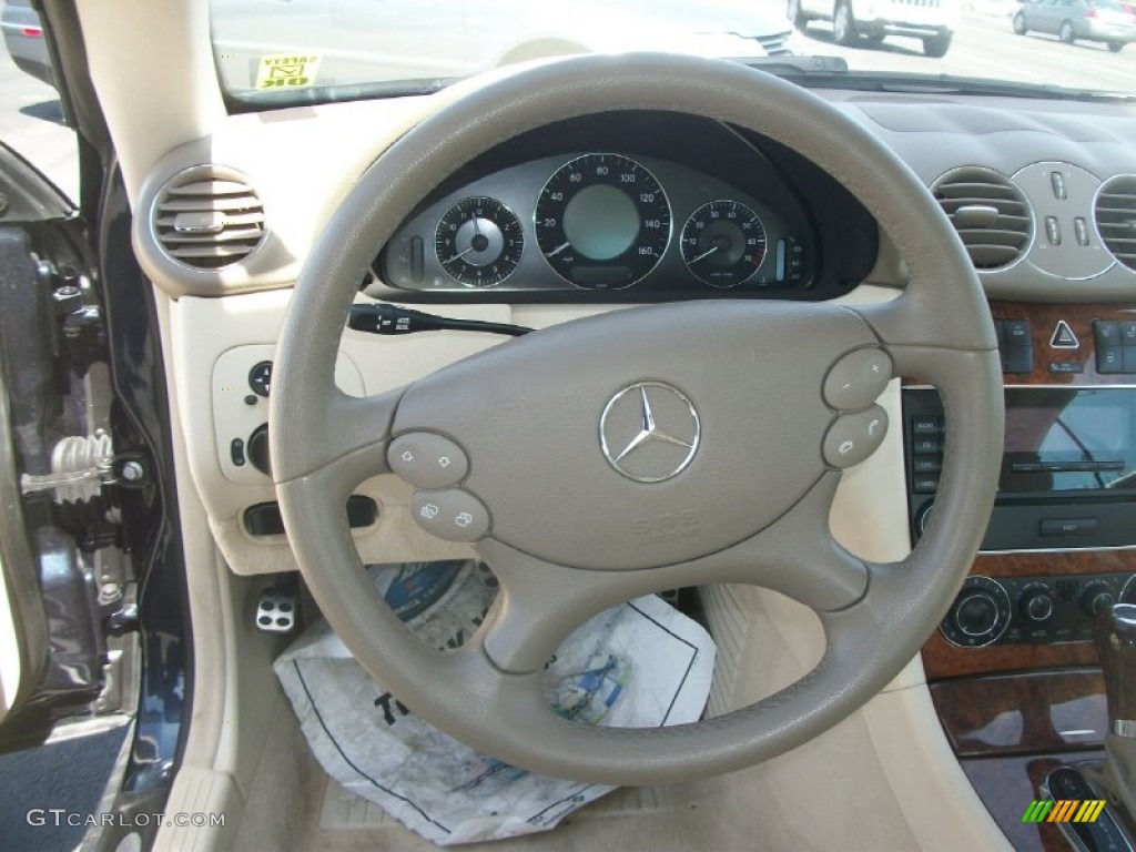 2006 Mercedes-Benz CLK 350 Coupe Stone Steering Wheel Photo #64838631