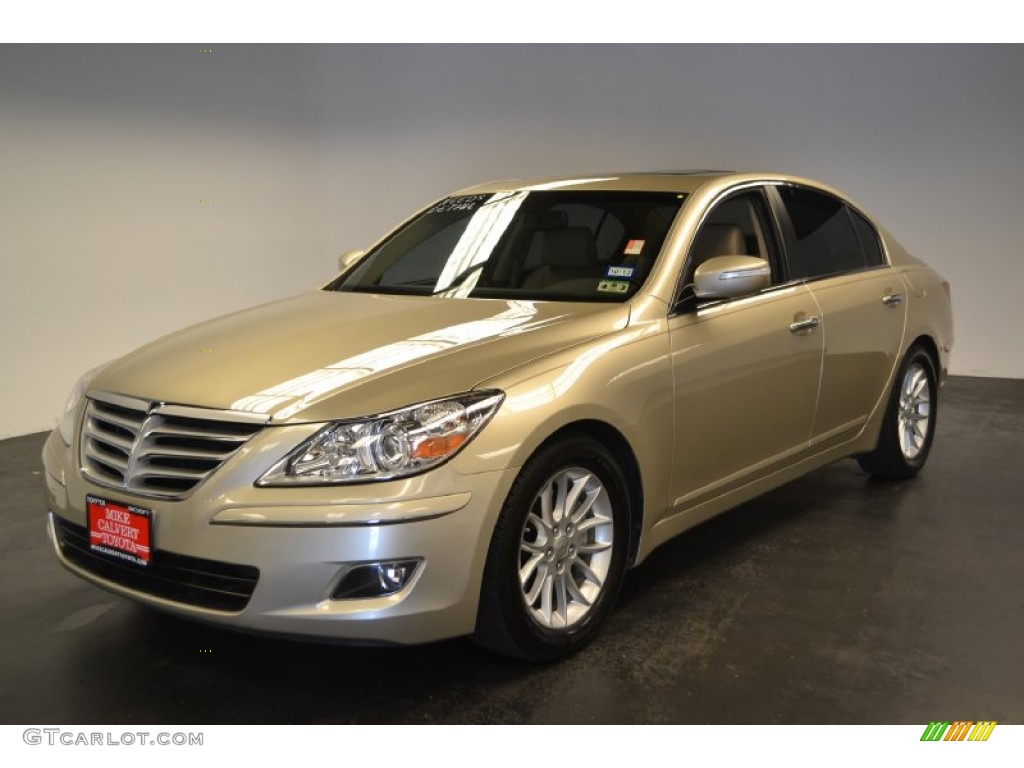 2009 Genesis 3.8 Sedan - Champagne Beige Metallic / Beige photo #1