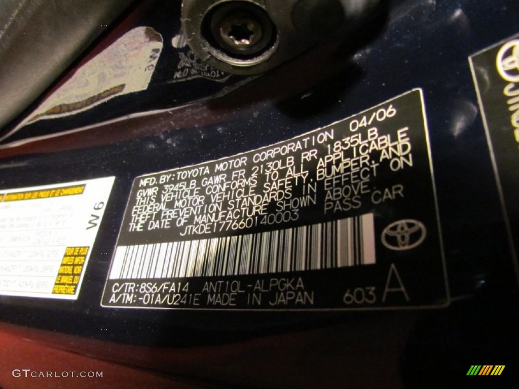 2006 tC Color Code 8S6 for Nautical Blue Metallic Photo #64841584