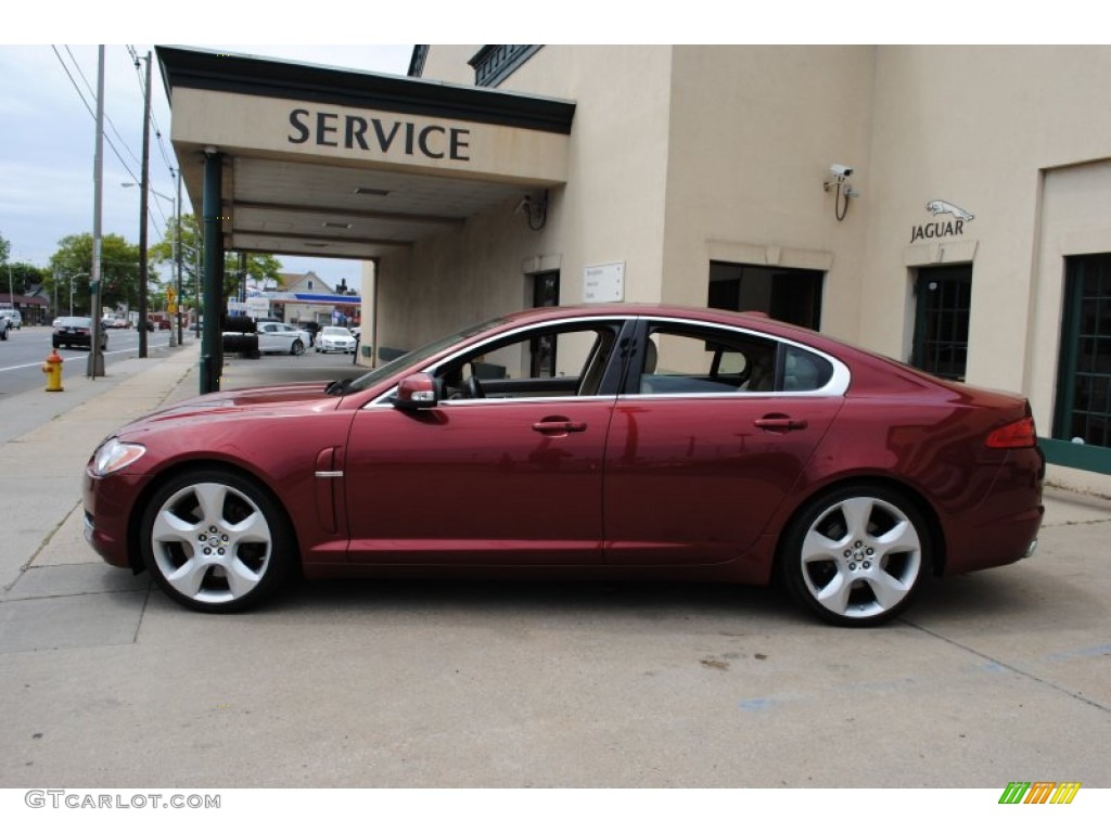 2009 XF Supercharged - Radiance Red Metallic / Champagne/Truffle photo #3