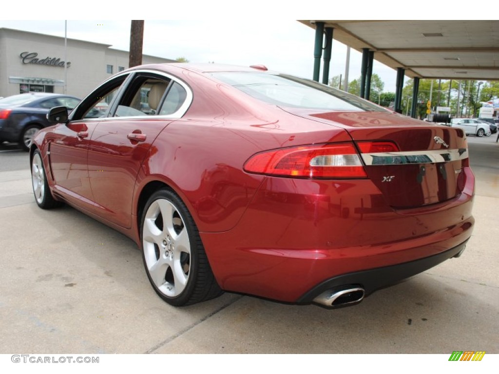 2009 XF Supercharged - Radiance Red Metallic / Champagne/Truffle photo #4