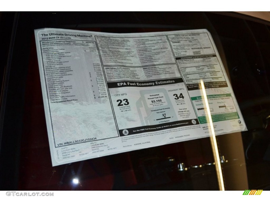 2012 Z4 sDrive28i - Alpine White / Coral Red photo #3
