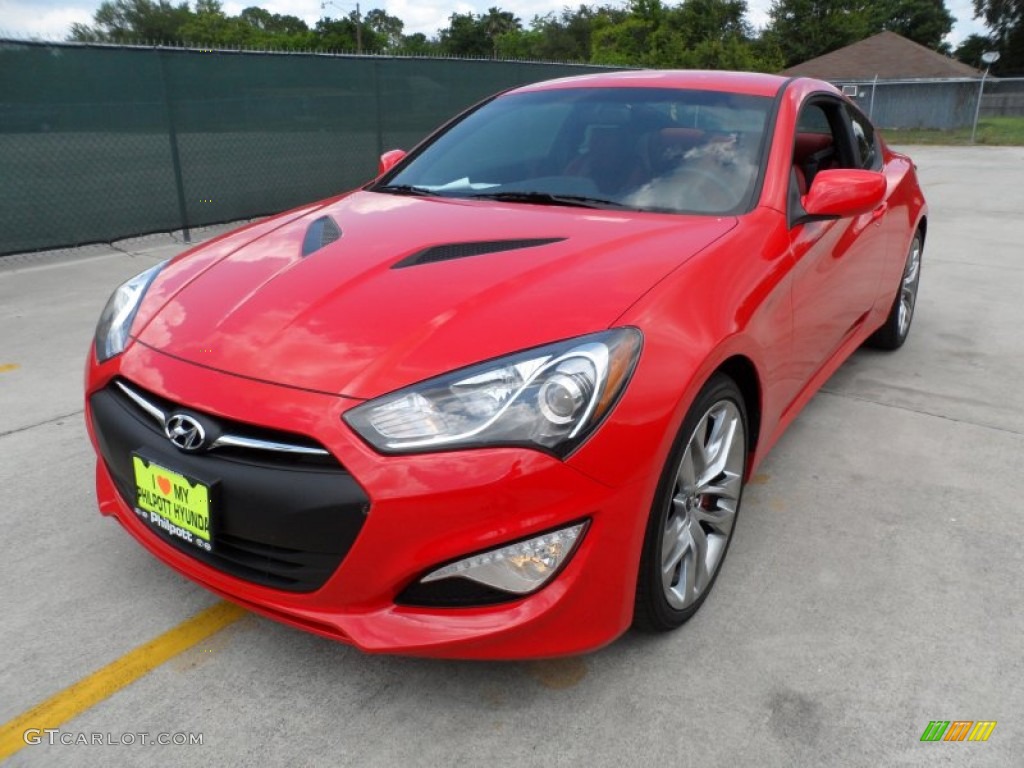 2013 Genesis Coupe 3.8 R-Spec - Tsukuba Red / Red Leather/Red Cloth photo #7