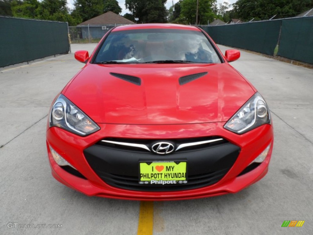 2013 Genesis Coupe 3.8 R-Spec - Tsukuba Red / Red Leather/Red Cloth photo #8