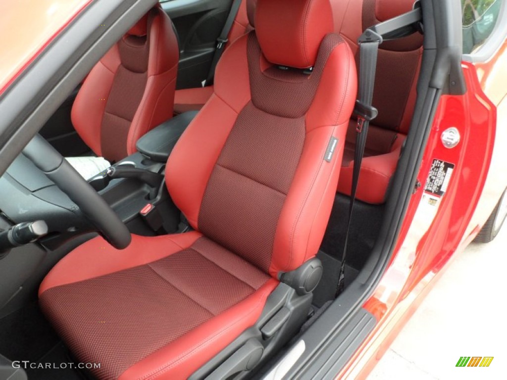 Red Leather/Red Cloth Interior 2013 Hyundai Genesis Coupe 3.8 R-Spec Photo #64853404