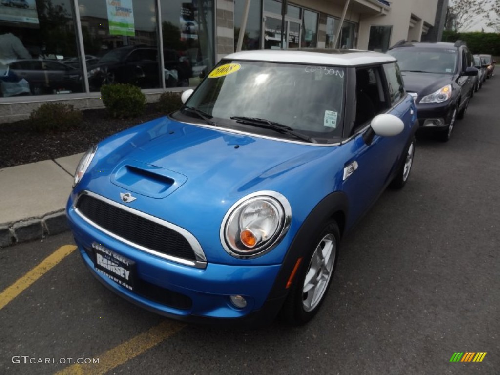 2008 Cooper S Hardtop - Laser Blue Metallic / Checkered Carbon Black/Black photo #1