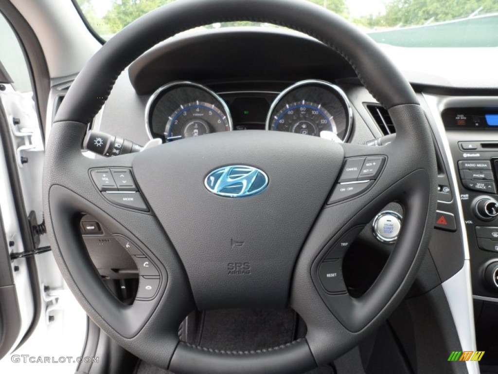 2013 Hyundai Sonata SE Black Steering Wheel Photo #64854109