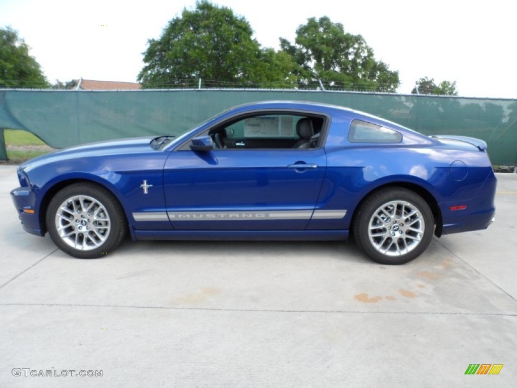 2013 Mustang V6 Premium Coupe - Deep Impact Blue Metallic / Charcoal Black photo #6