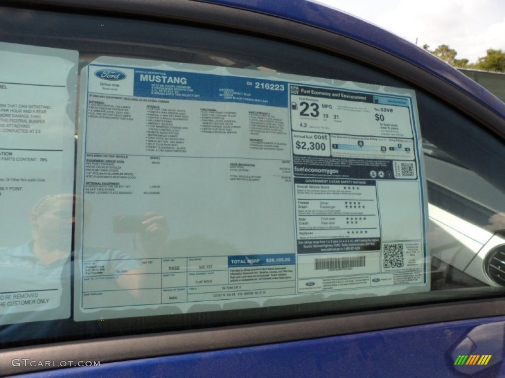 2013 Ford Mustang V6 Premium Coupe Window Sticker Photo #64854437