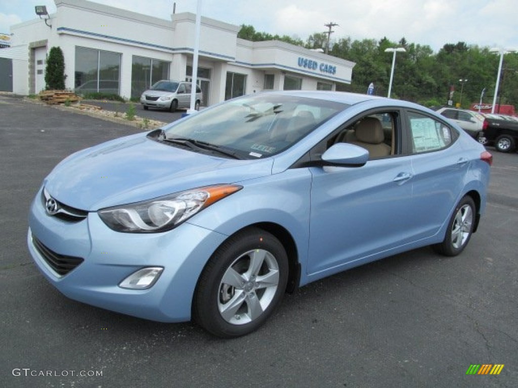 2013 Elantra GLS - Blue Sky Metallic / Beige photo #3