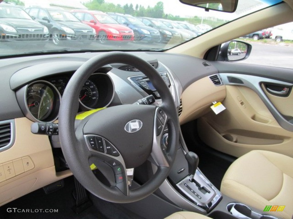 2013 Elantra GLS - Blue Sky Metallic / Beige photo #6