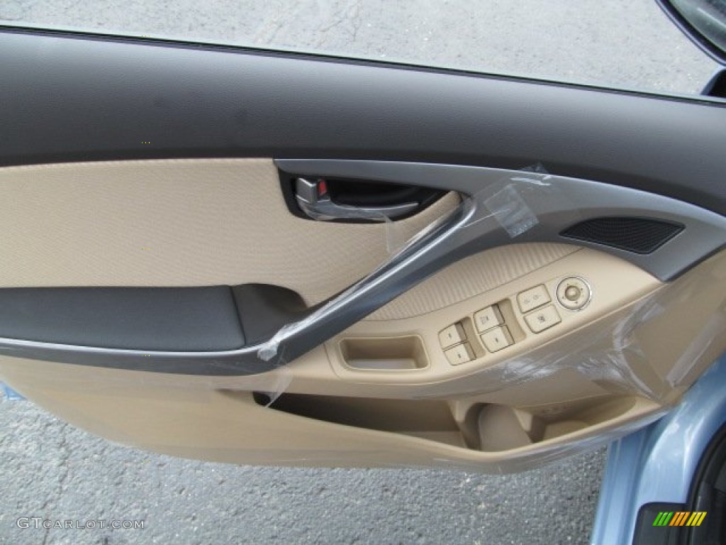 2013 Elantra GLS - Blue Sky Metallic / Beige photo #7