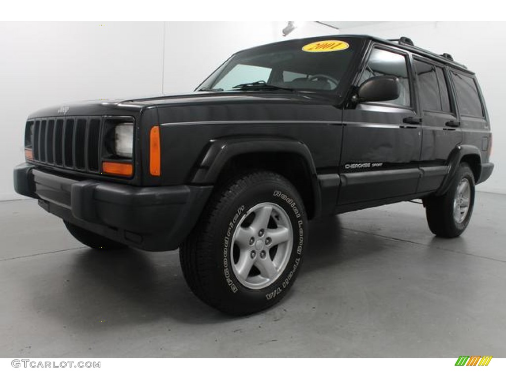 2001 Cherokee Sport 4x4 - Black / Agate photo #1