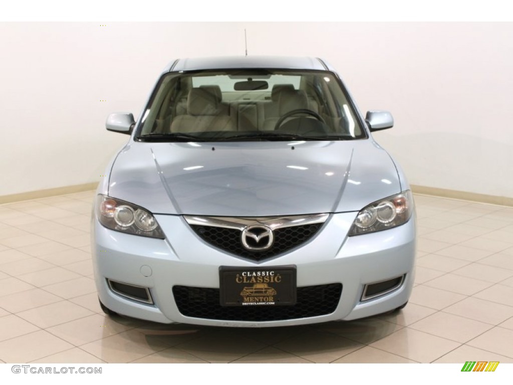 2007 MAZDA3 i Sport Sedan - Ice Blue Metallic / Beige photo #2