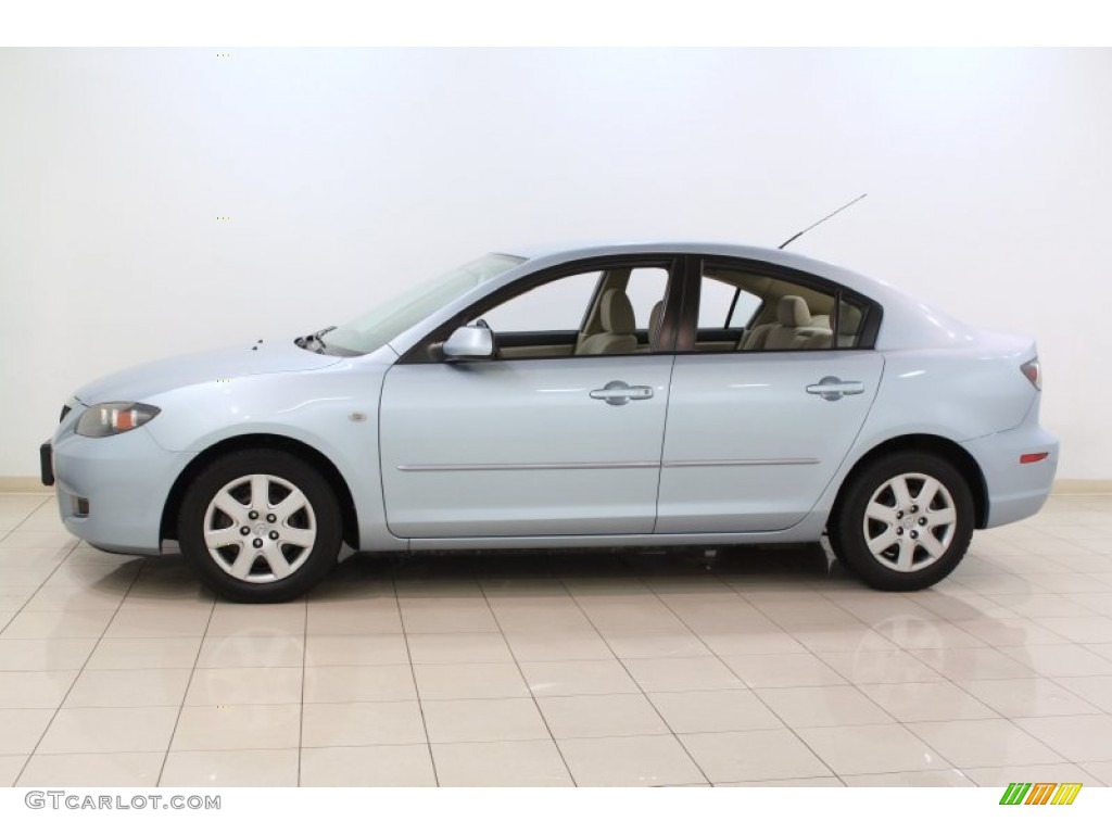 2007 MAZDA3 i Sport Sedan - Ice Blue Metallic / Beige photo #4