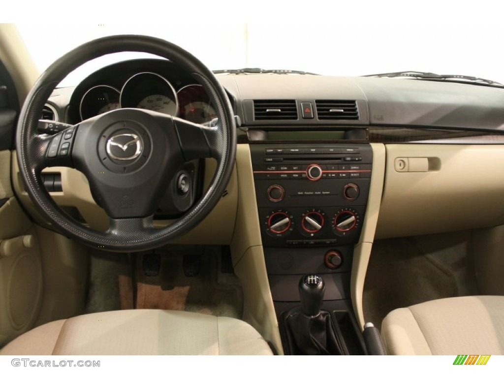 2007 MAZDA3 i Sport Sedan - Ice Blue Metallic / Beige photo #15