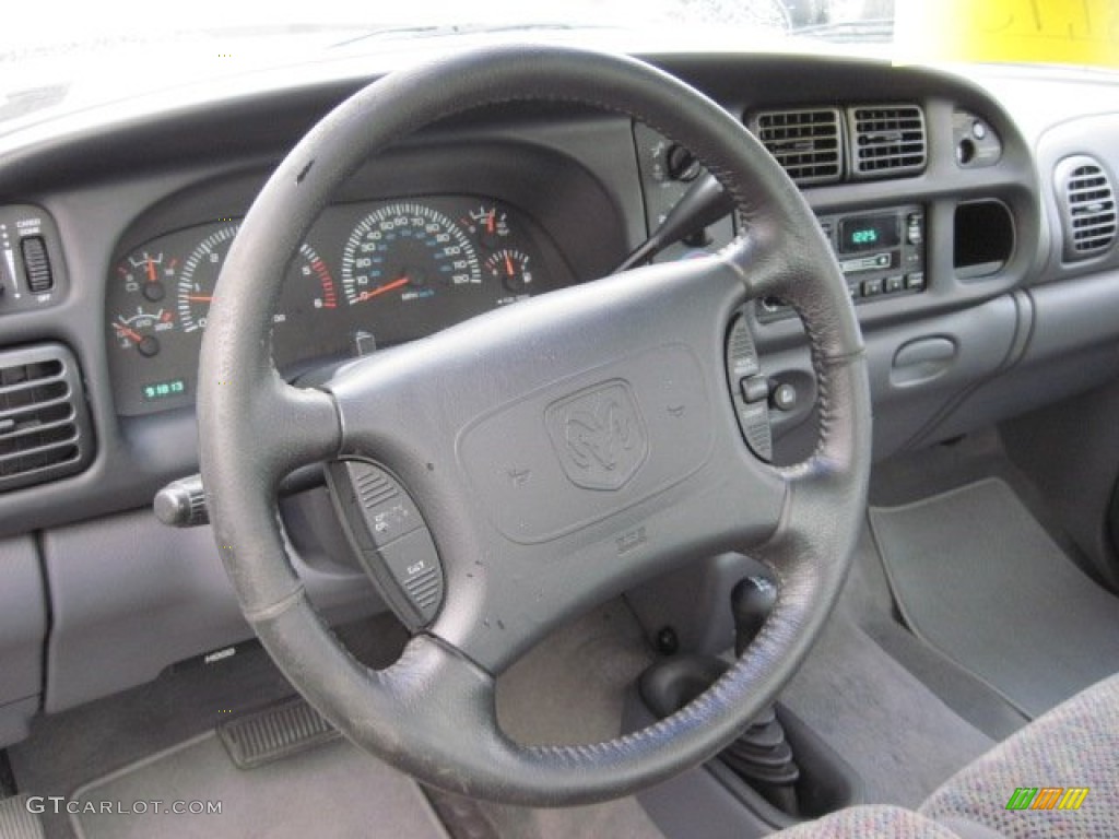 1999 Dodge Ram 1500 Sport Regular Cab 4x4 Mist Gray Steering Wheel Photo #64862954