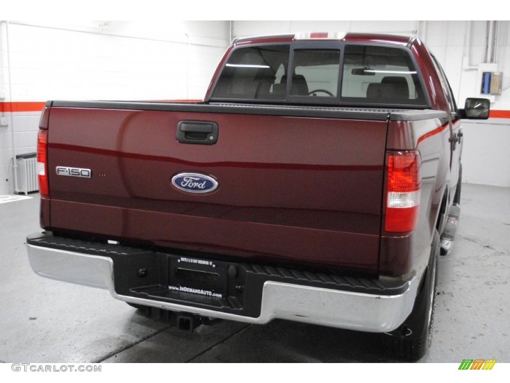 2005 F150 XLT SuperCrew 4x4 - Dark Toreador Red Metallic / Tan photo #23