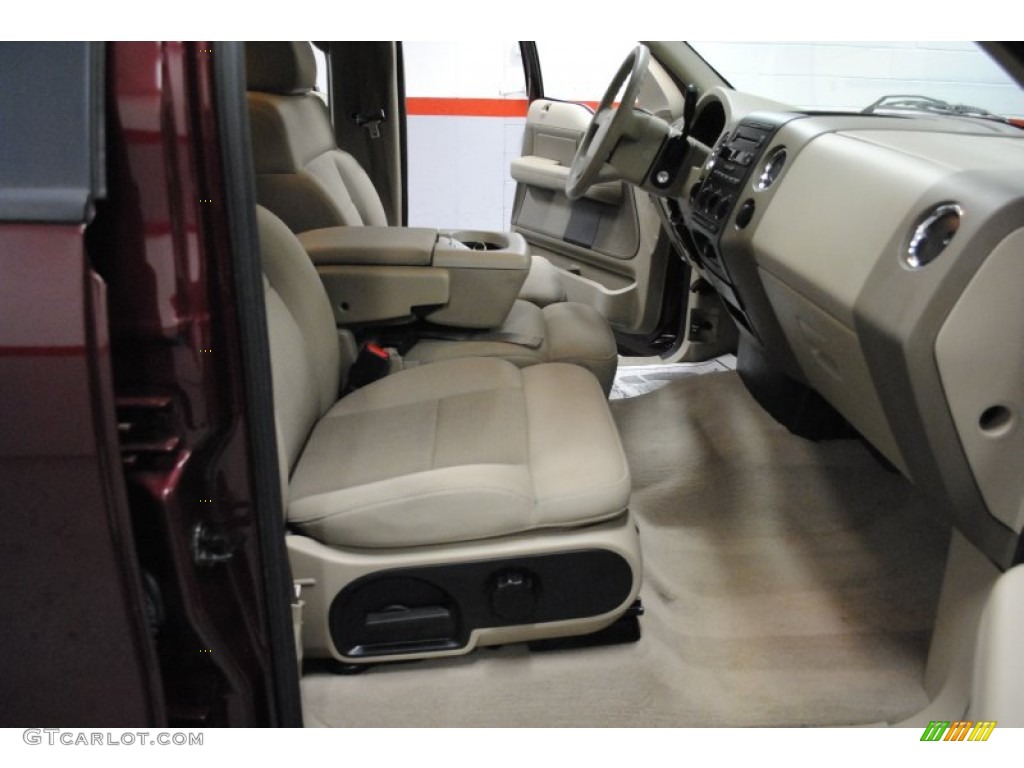 2005 F150 XLT SuperCrew 4x4 - Dark Toreador Red Metallic / Tan photo #70
