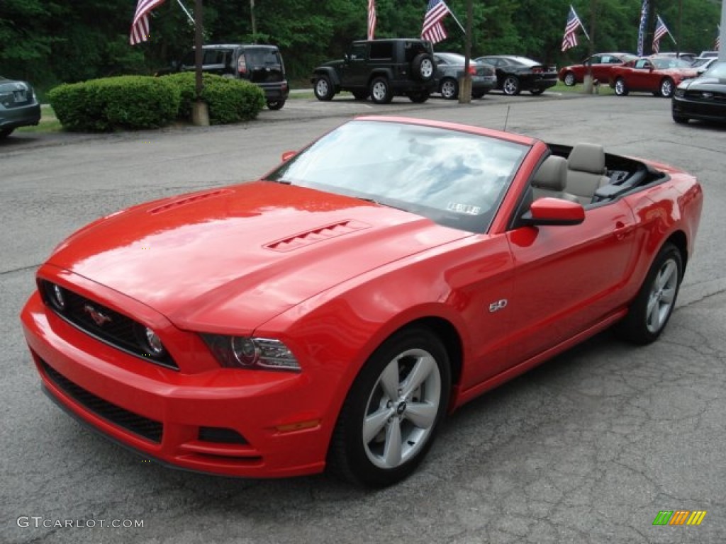 2013 Mustang GT Convertible - Race Red / Stone photo #4