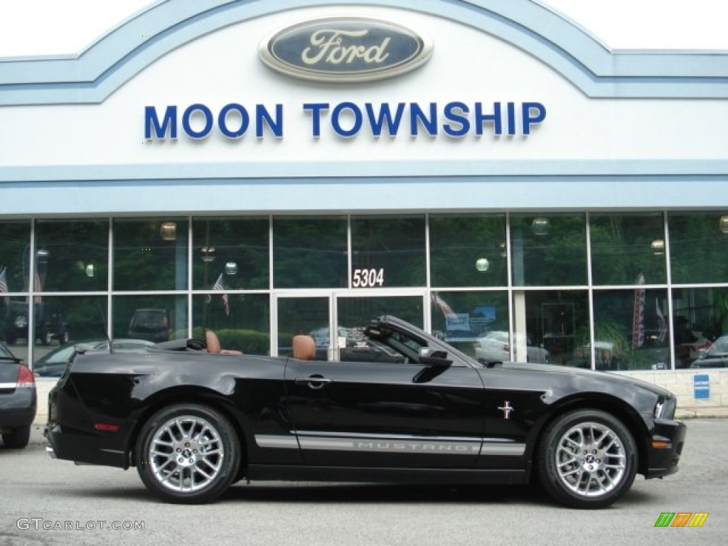 2013 Mustang V6 Premium Convertible - Black / Saddle photo #1