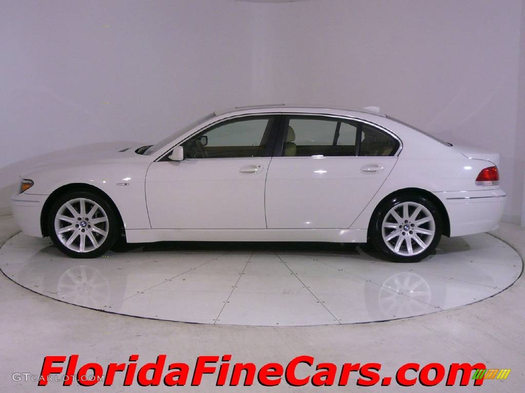 2004 7 Series 745Li Sedan - Alpine White / Dark Beige/Beige III photo #3