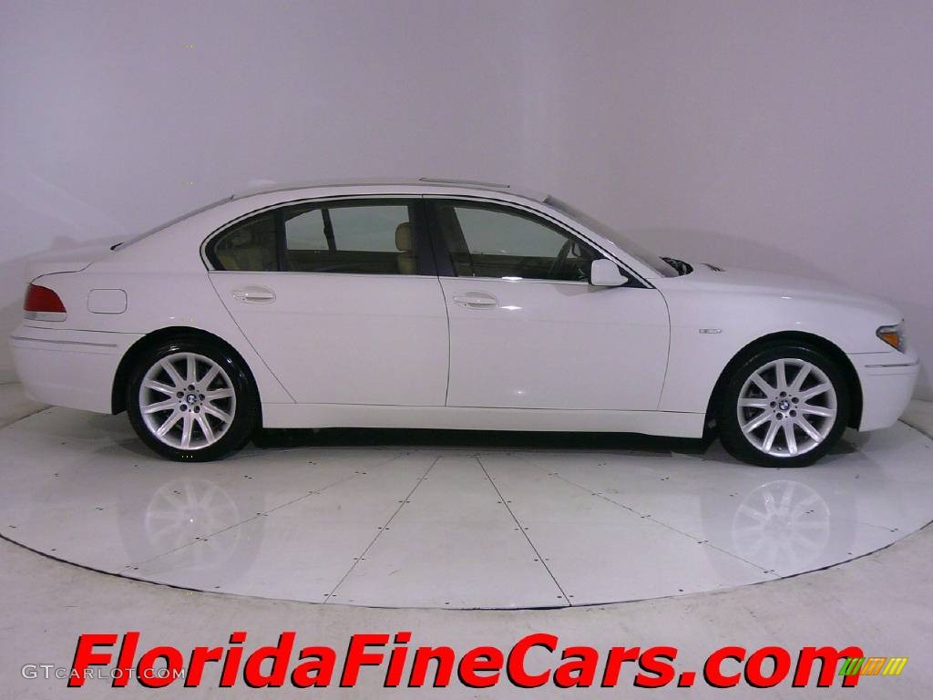 2004 7 Series 745Li Sedan - Alpine White / Dark Beige/Beige III photo #4