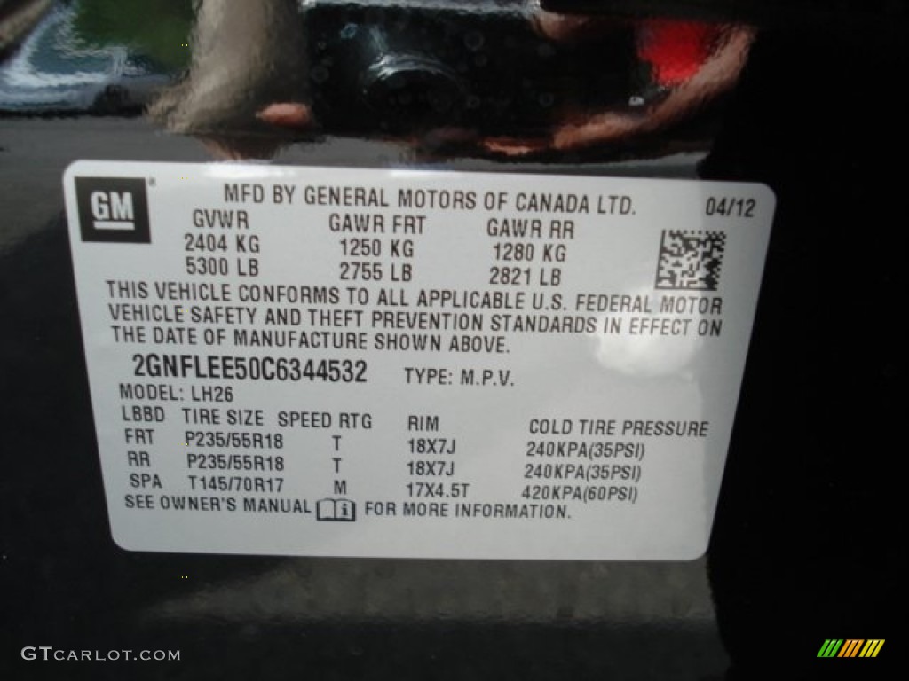 2012 Equinox LT AWD - Black / Jet Black photo #20