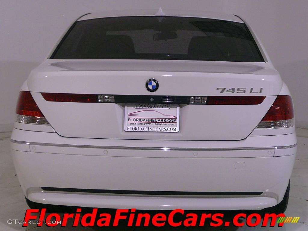 2004 7 Series 745Li Sedan - Alpine White / Dark Beige/Beige III photo #6