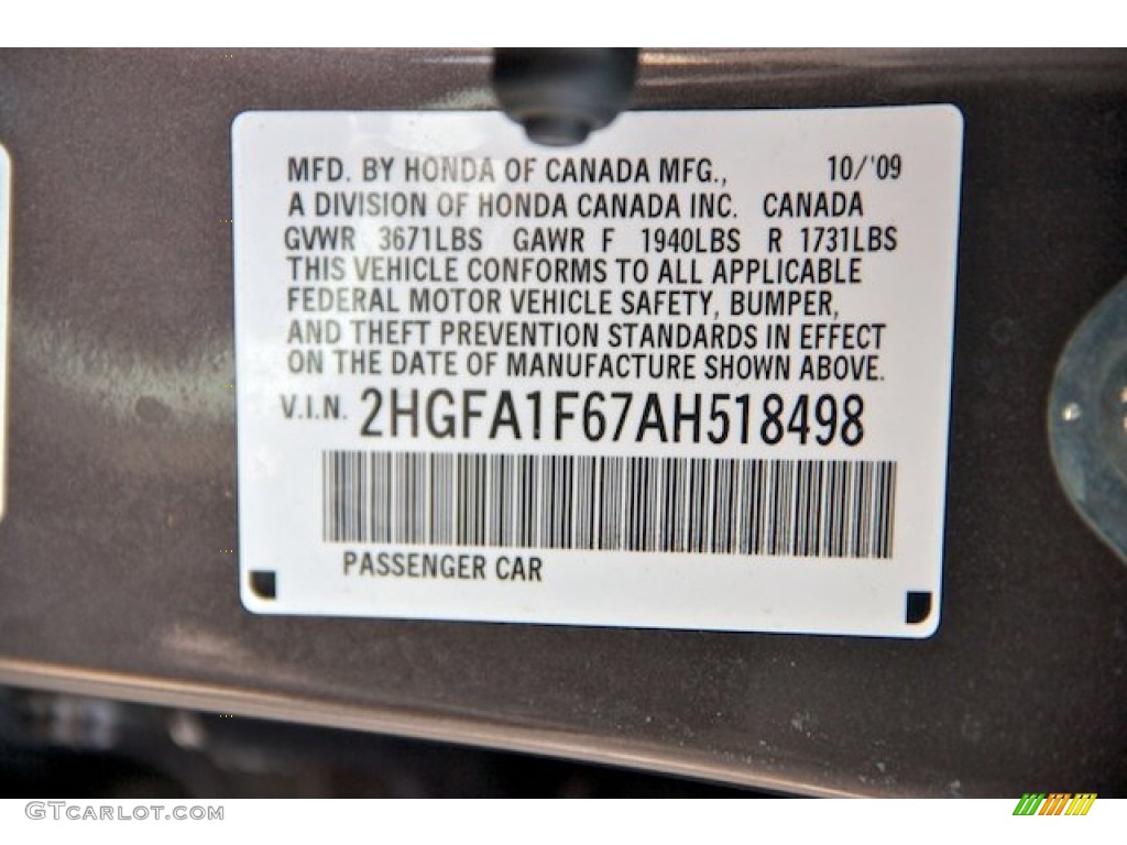 2010 Civic LX-S Sedan - Urban Titanium Metallic / Black photo #33