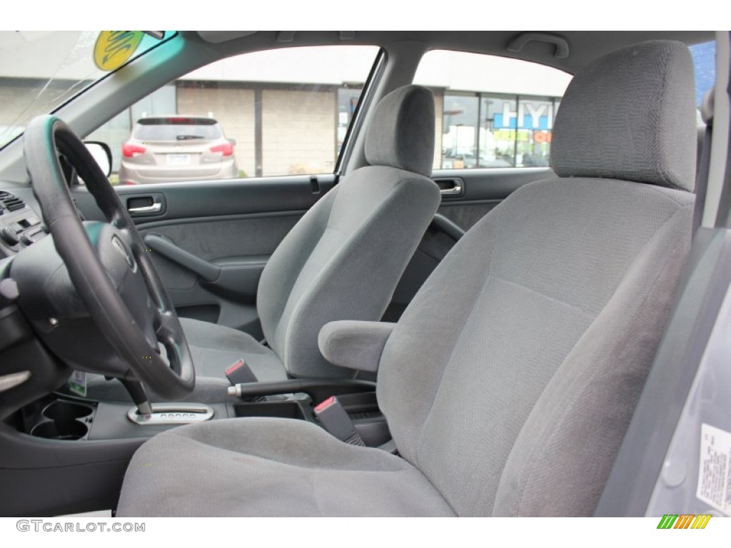 2002 Civic LX Sedan - Satin Silver Metallic / Gray photo #8