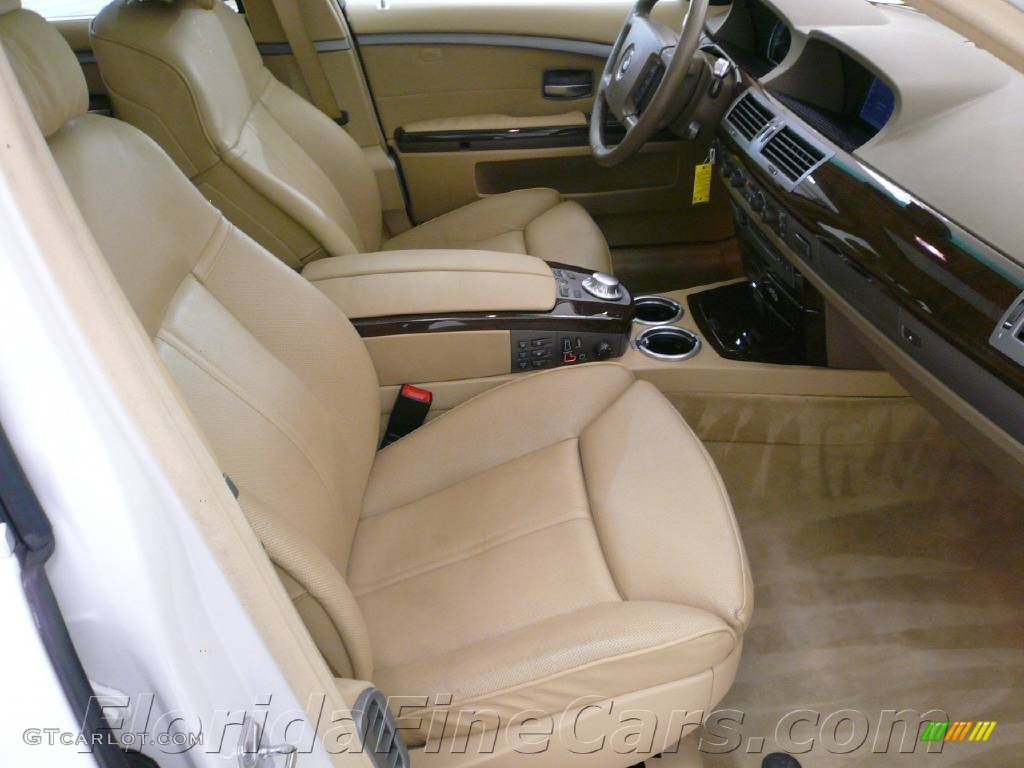 2004 7 Series 745Li Sedan - Alpine White / Dark Beige/Beige III photo #13