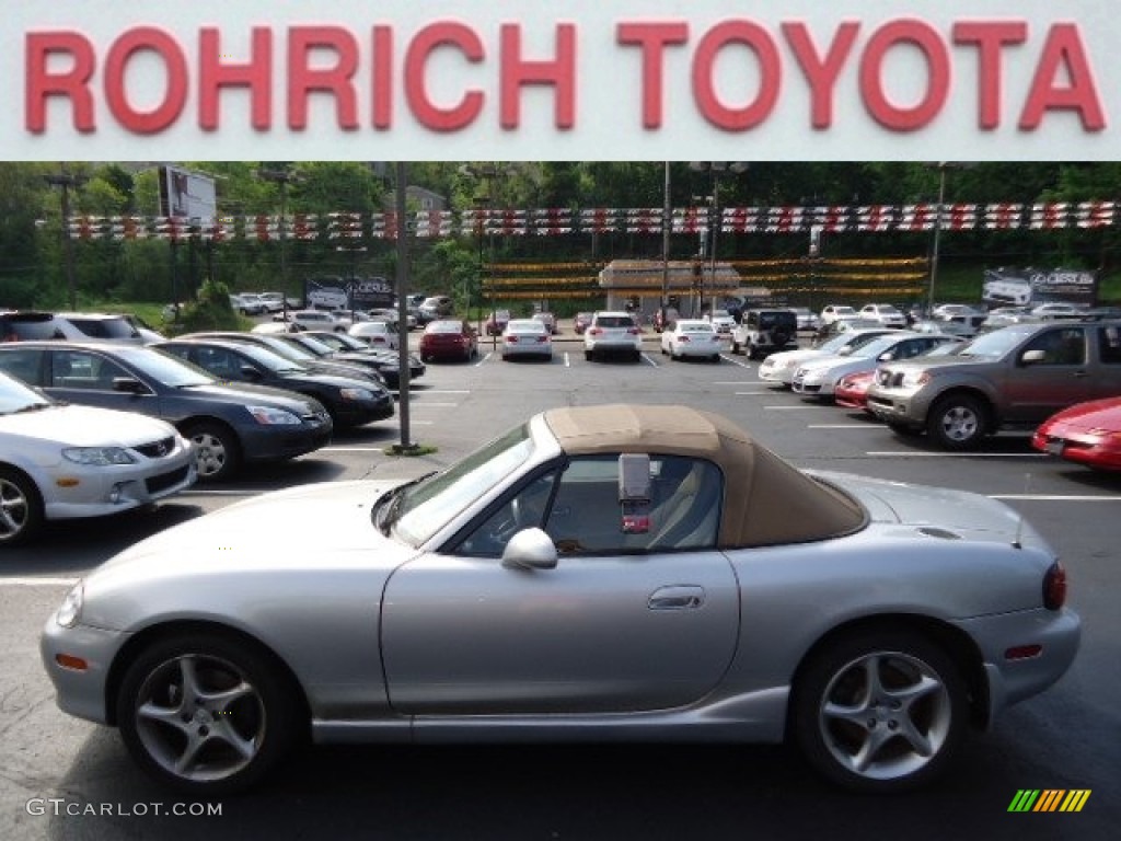 2002 MX-5 Miata LS Roadster - Crystal Blue Metallic / Saddle Brown photo #1