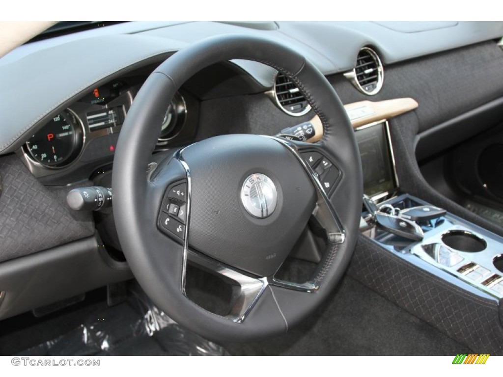 2012 Fisker Karma EcoSport Black Onyx Monotone Steering Wheel Photo #64871102